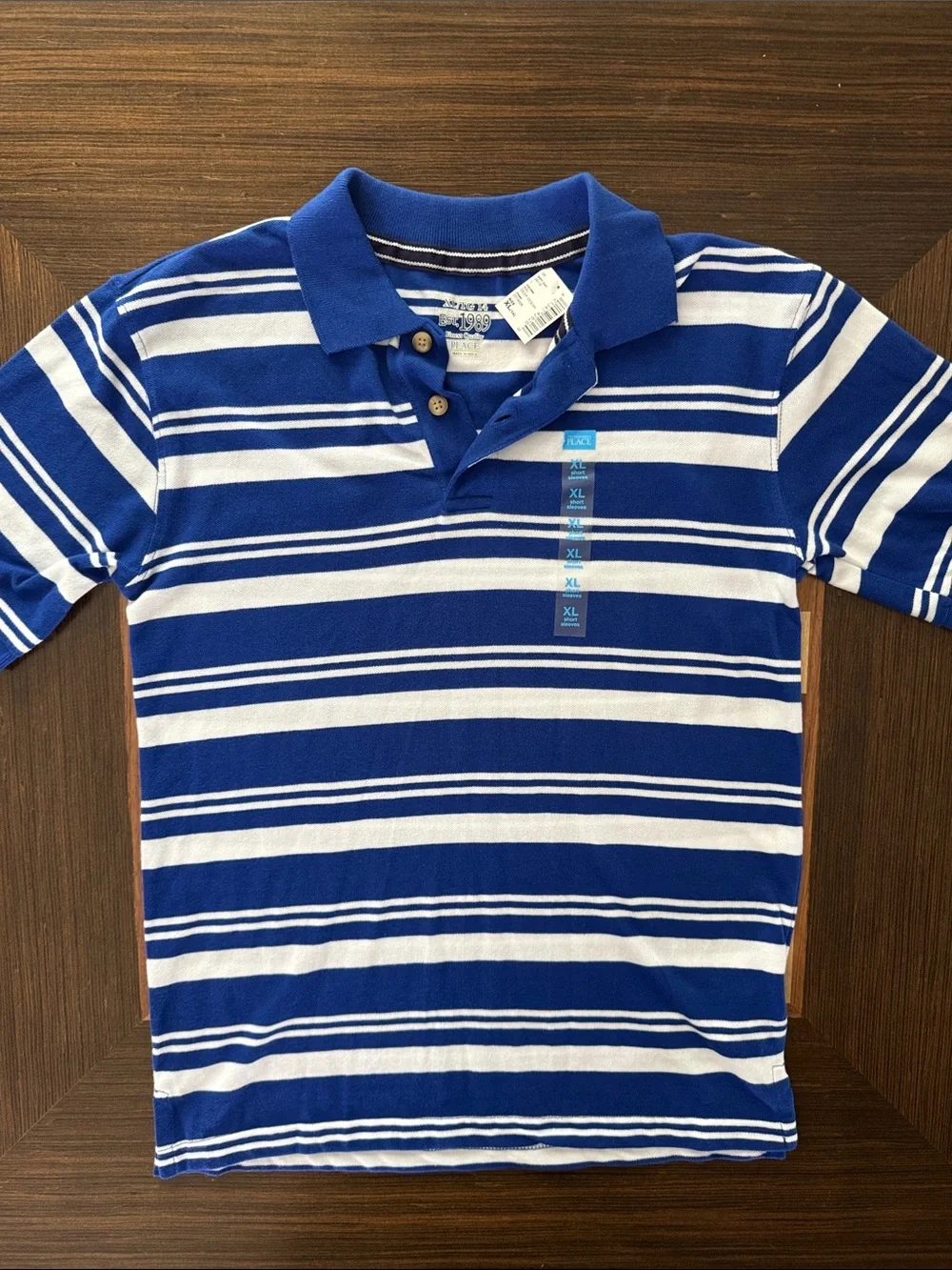 The Children’s Place boys striped short sleeve collared polo shirt size XL 14.
